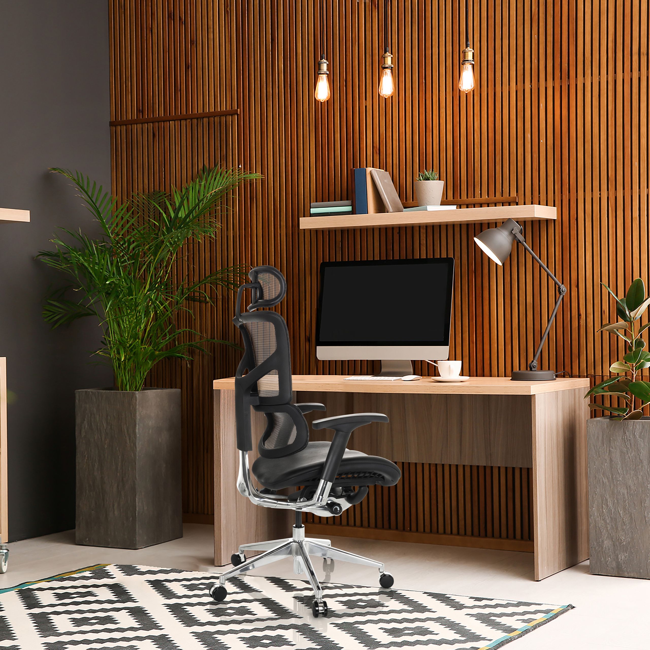 Biroja krēsls ERGOFLEX LEATHER, melns