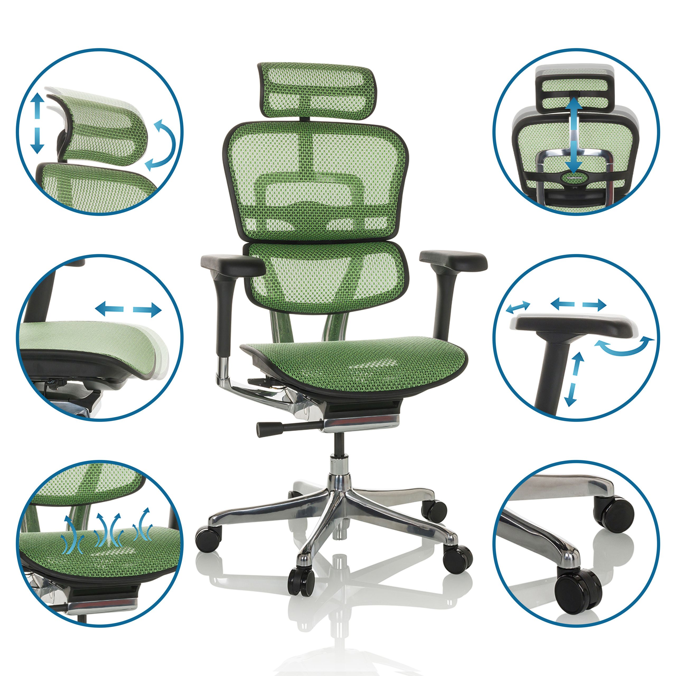 Biroja krēsls Ergohuman ELITE BS GREEN