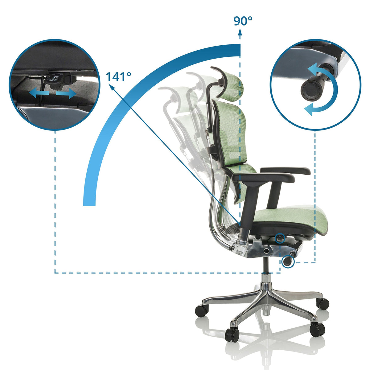 Biuro kėdė Ergohuman ELITE BS GREEN