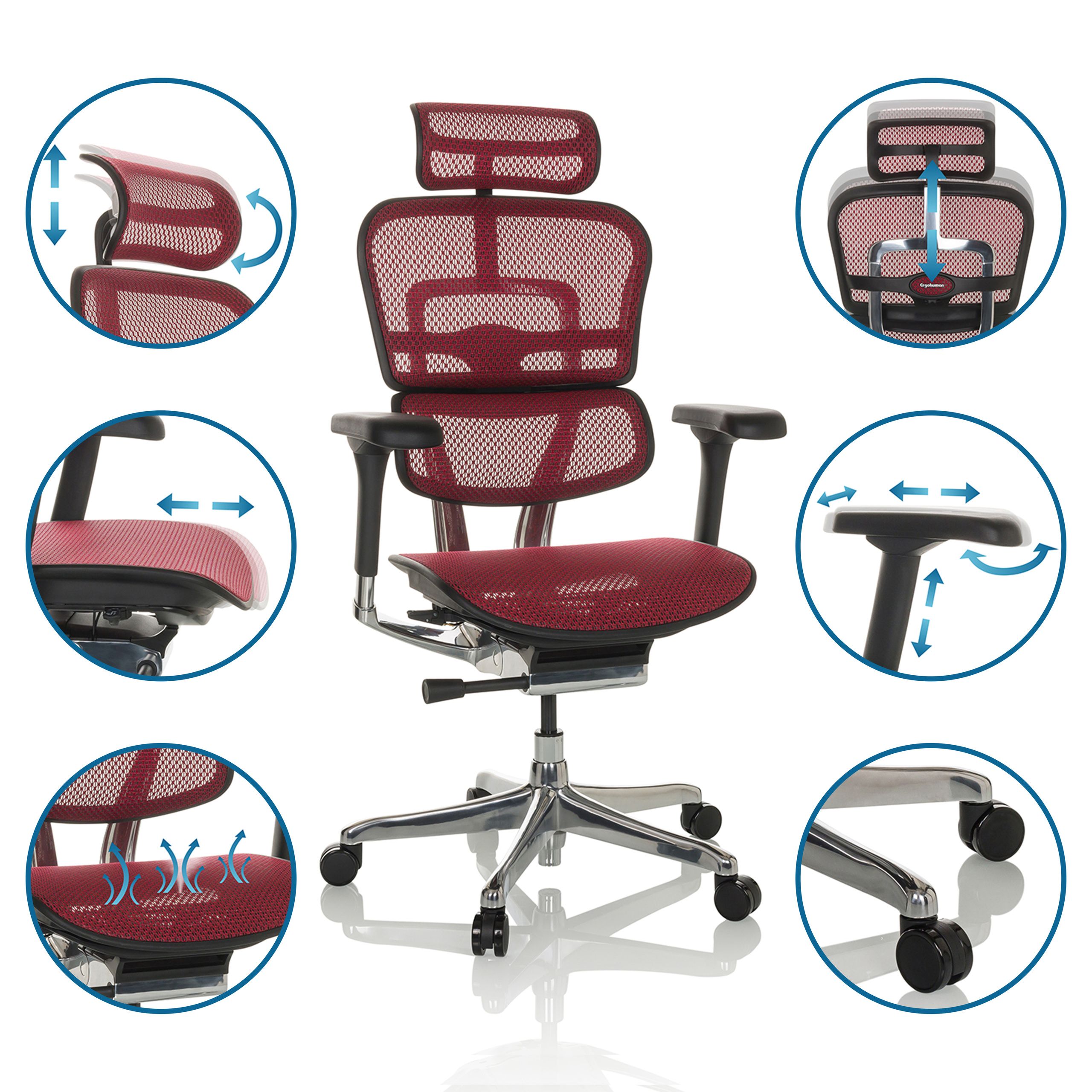 Biroja krēsls Ergohuman ELITE BS RED