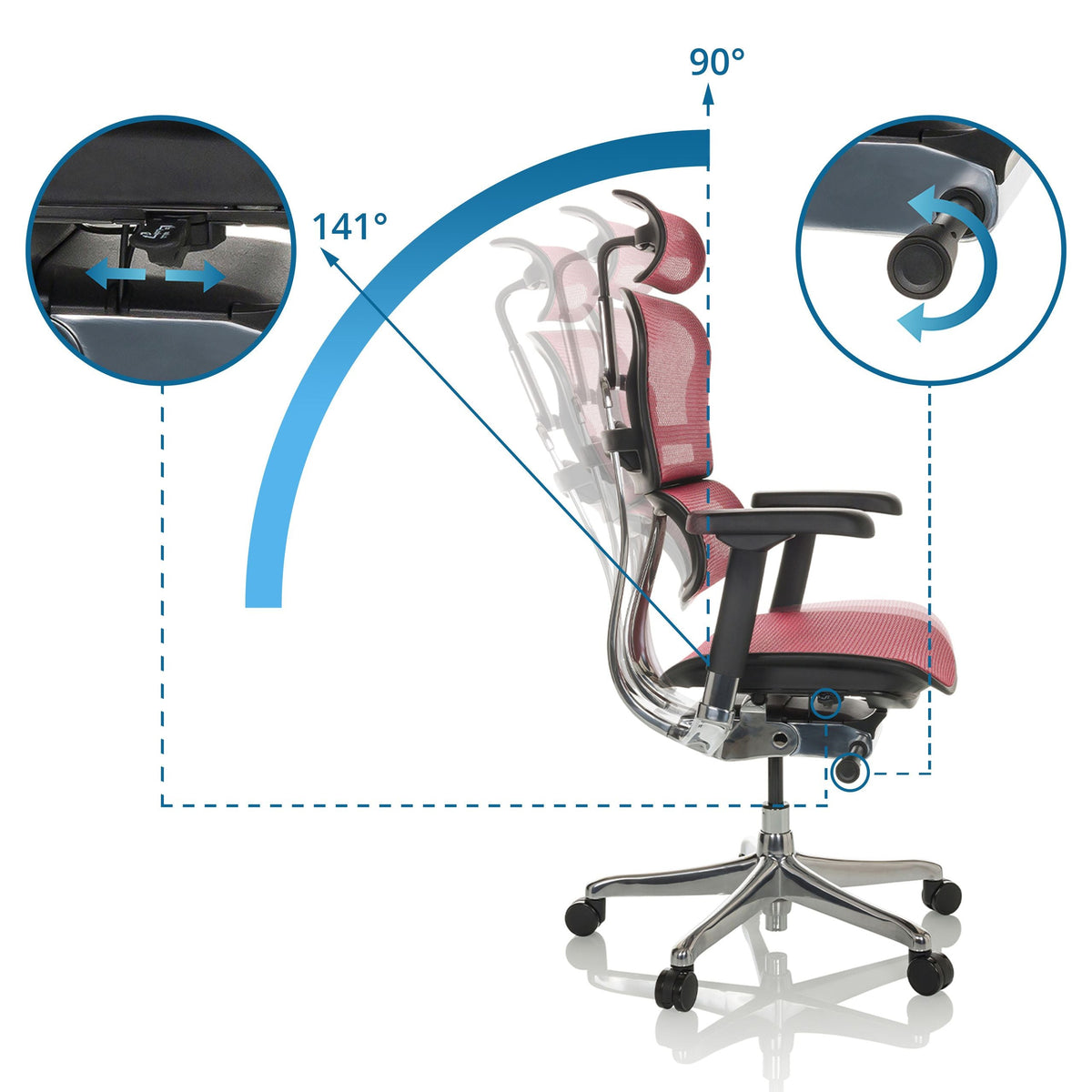 Biuro kėdė Ergohuman ELITE BS RED