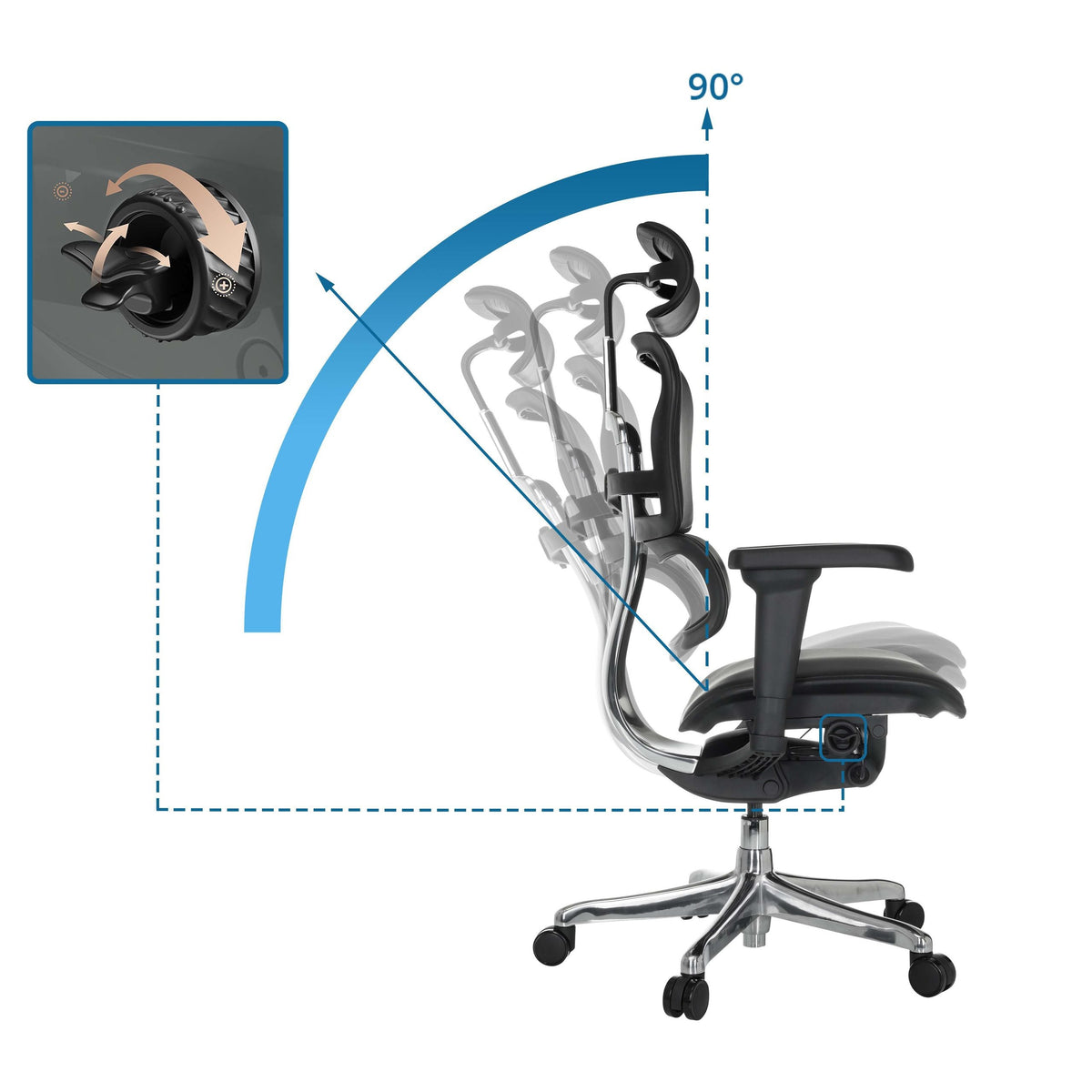 Biuro kėdė Ergohuman ULTRA GEN2 Leather BLACK