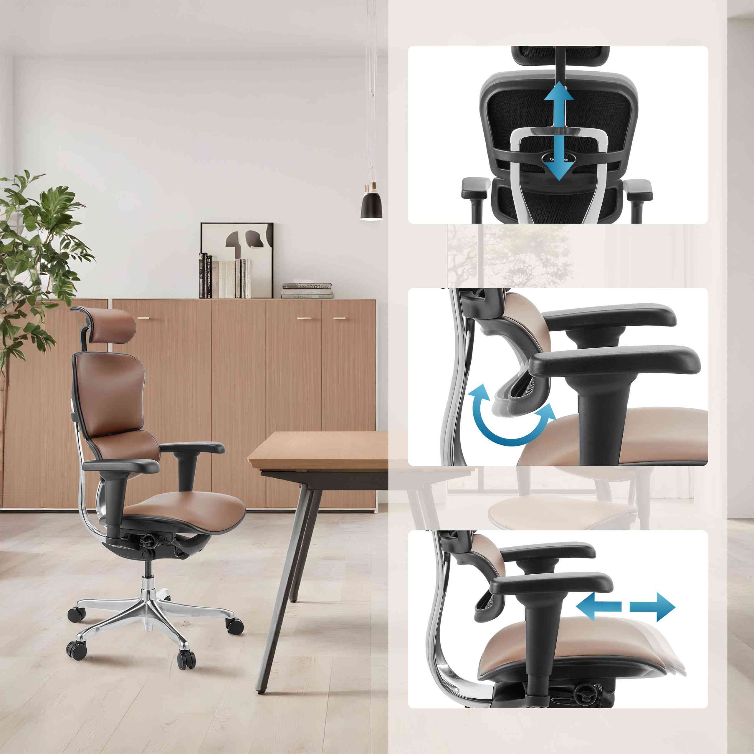 Biroja krēsls Ergohuman ULTRA GEN2 Leather BROWN