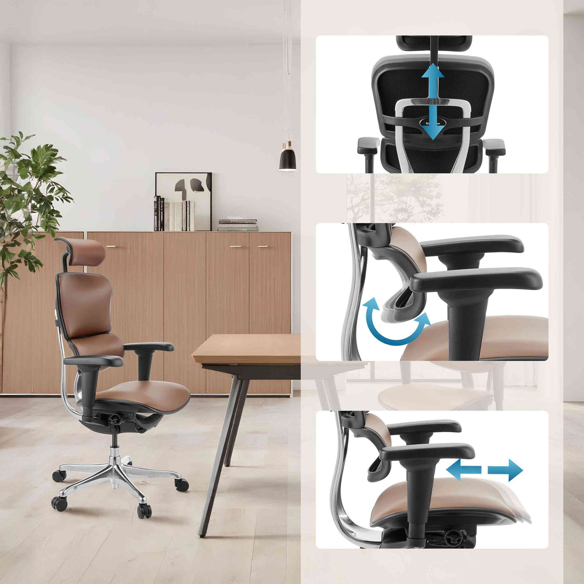 Biroja krēsls Ergohuman ULTRA GEN2 Leather BROWN