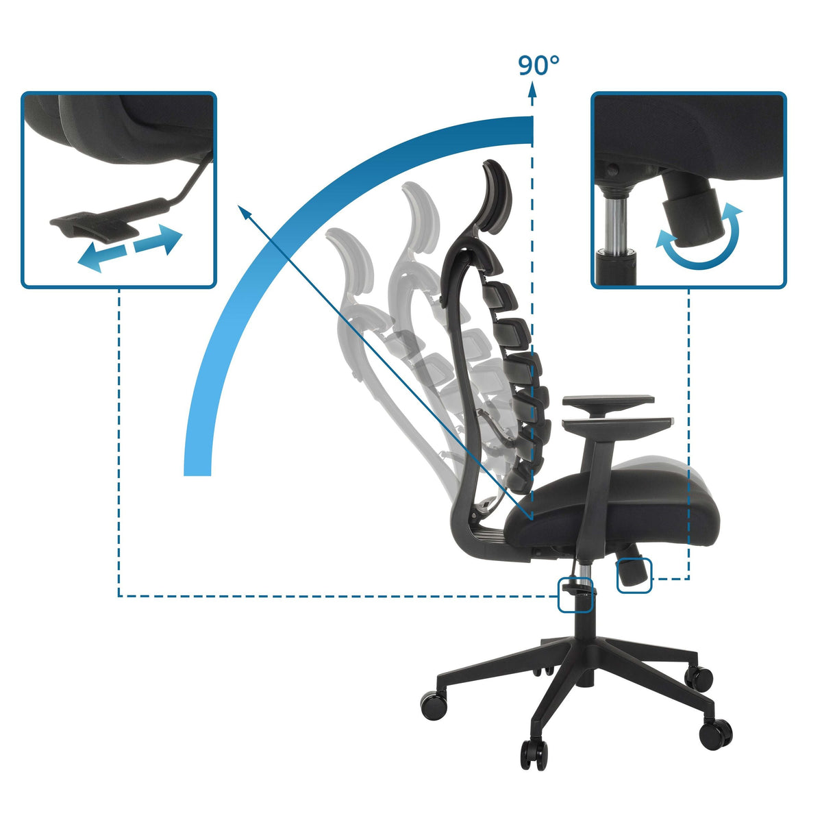 Biuro kėdė ERGOLINE ECO, juoda
