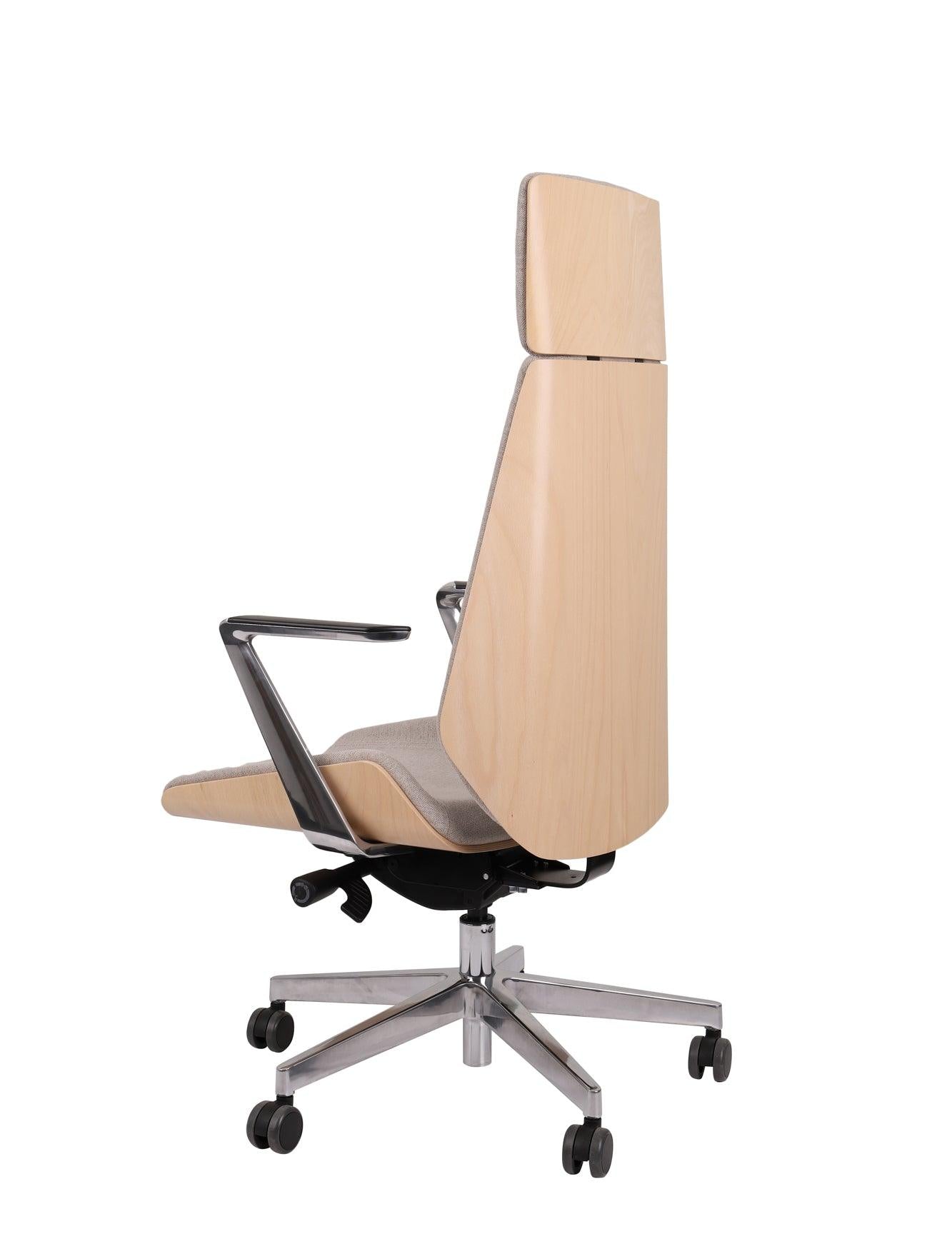 Biroja krēsls MoonWood HD Beech Wood All Chrome Seattle
