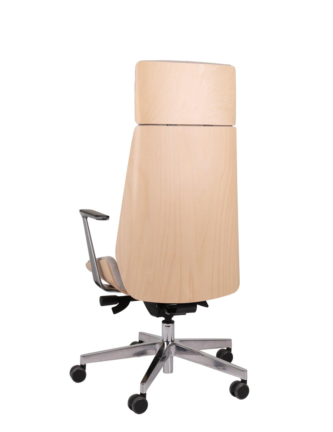 Biroja krēsls MoonWood HD Beech Wood All Chrome Seattle