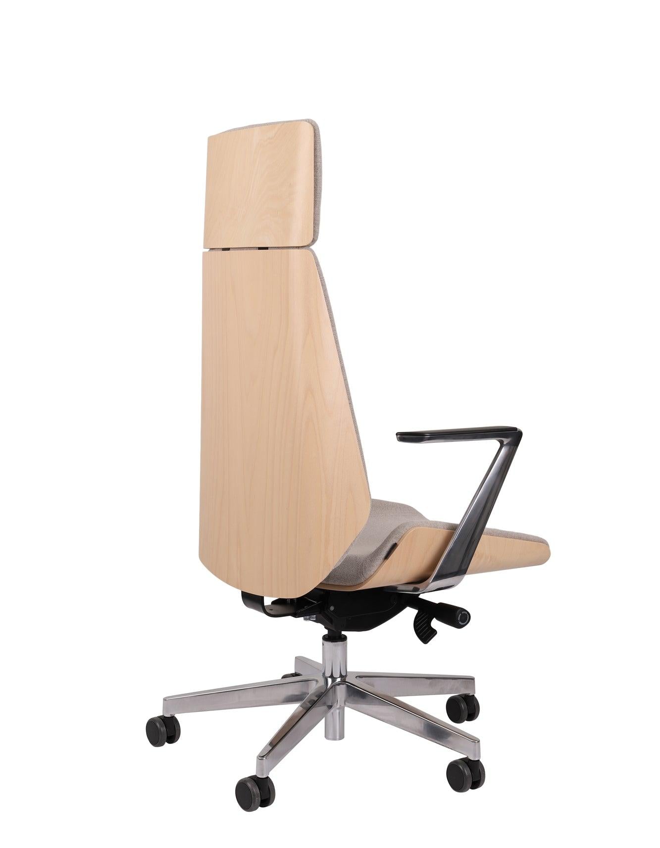 Biroja krēsls MoonWood HD Beech Wood All Chrome Seattle