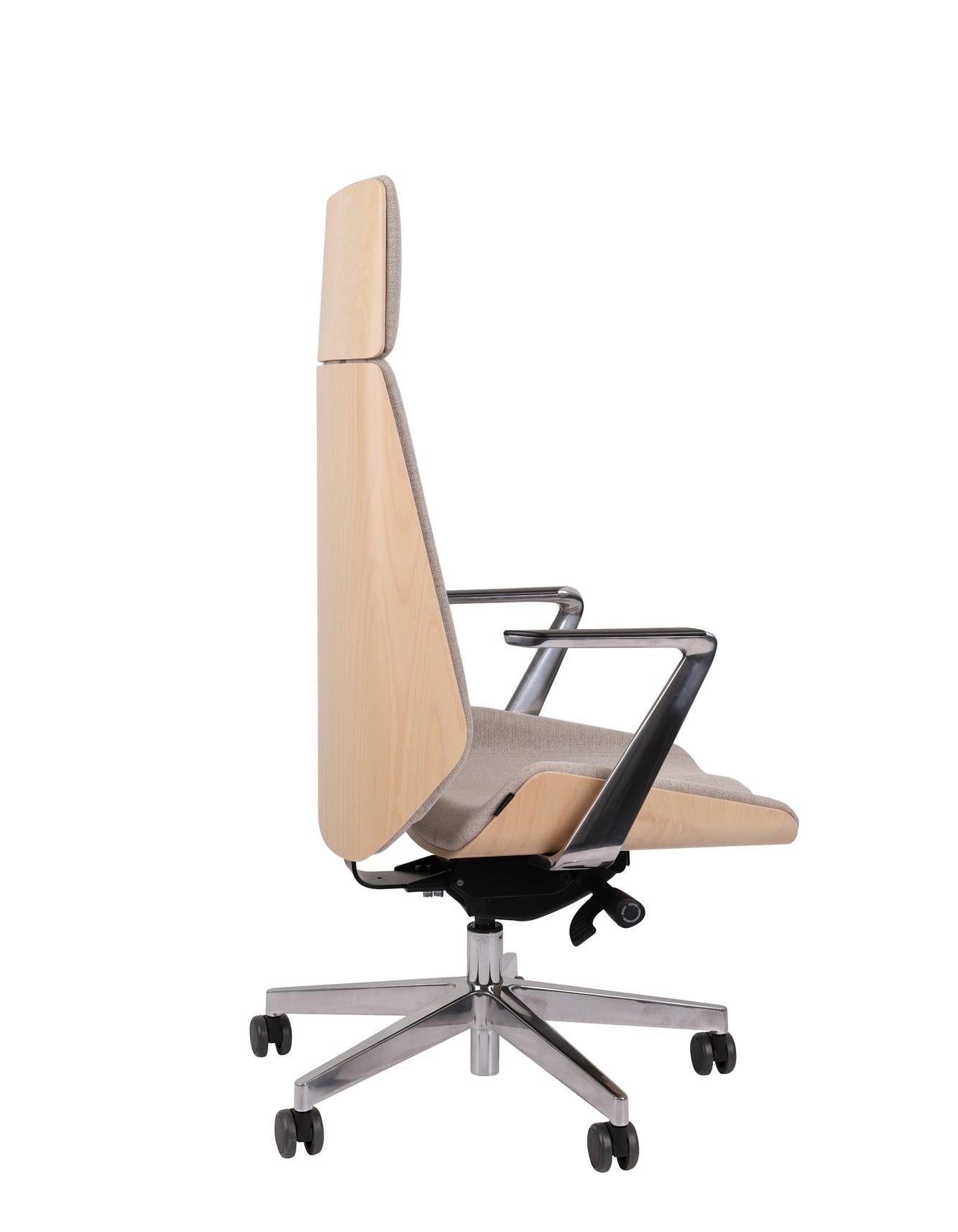 Biroja krēsls MoonWood HD Beech Wood All Chrome Seattle