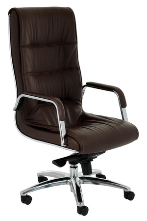 Biuro kėdė Nexus Chrome Leather – ruda