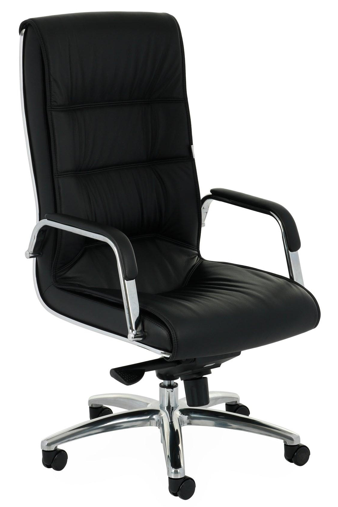 Biuro kėdė Nexus Chrome Leather – juoda