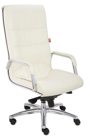 Biuro kėdė Nexus Chrome Leather – balta