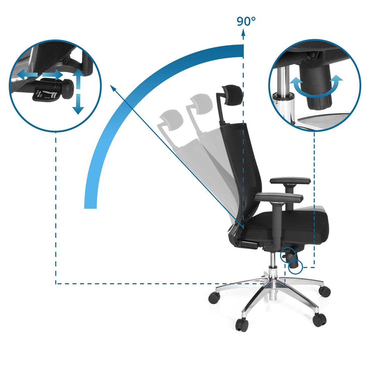 Biuro kėdė PORTO MAX HIGH (iki 200 cm)