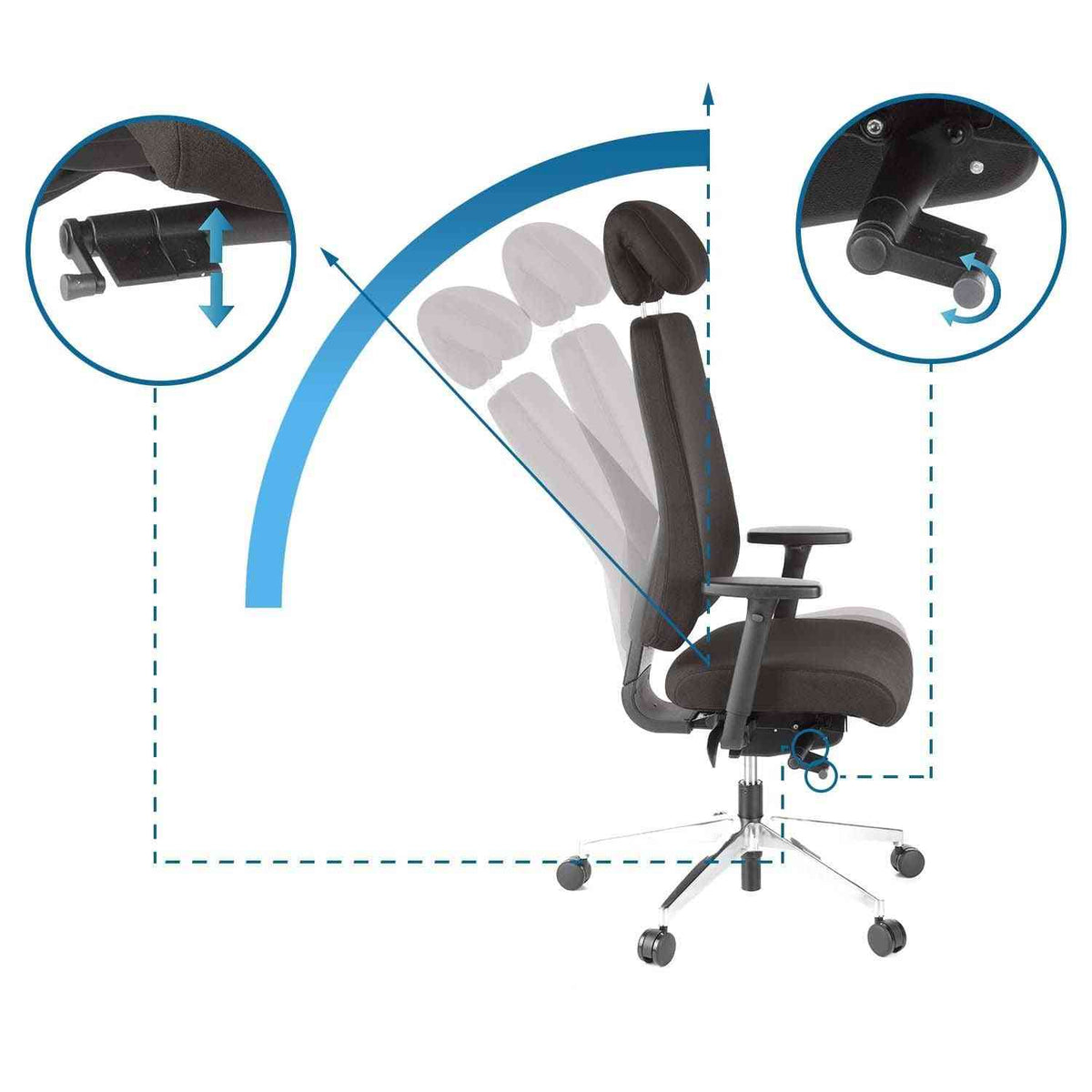 Biuro kėdė PRO-TEC 400 (iki 220 cm)