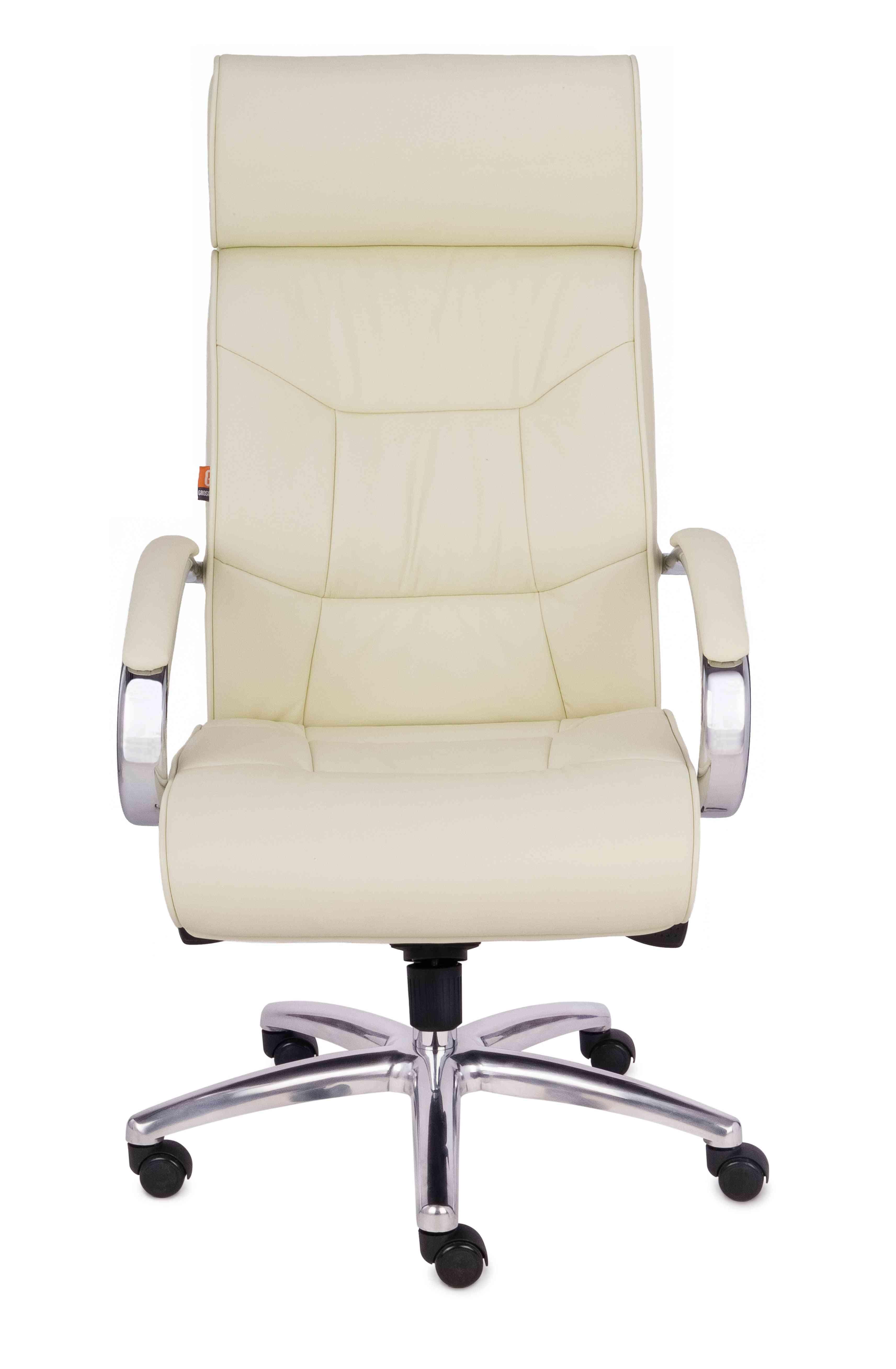 Biuro kėdė Supreme Chrome Leather – smėlio spalvos