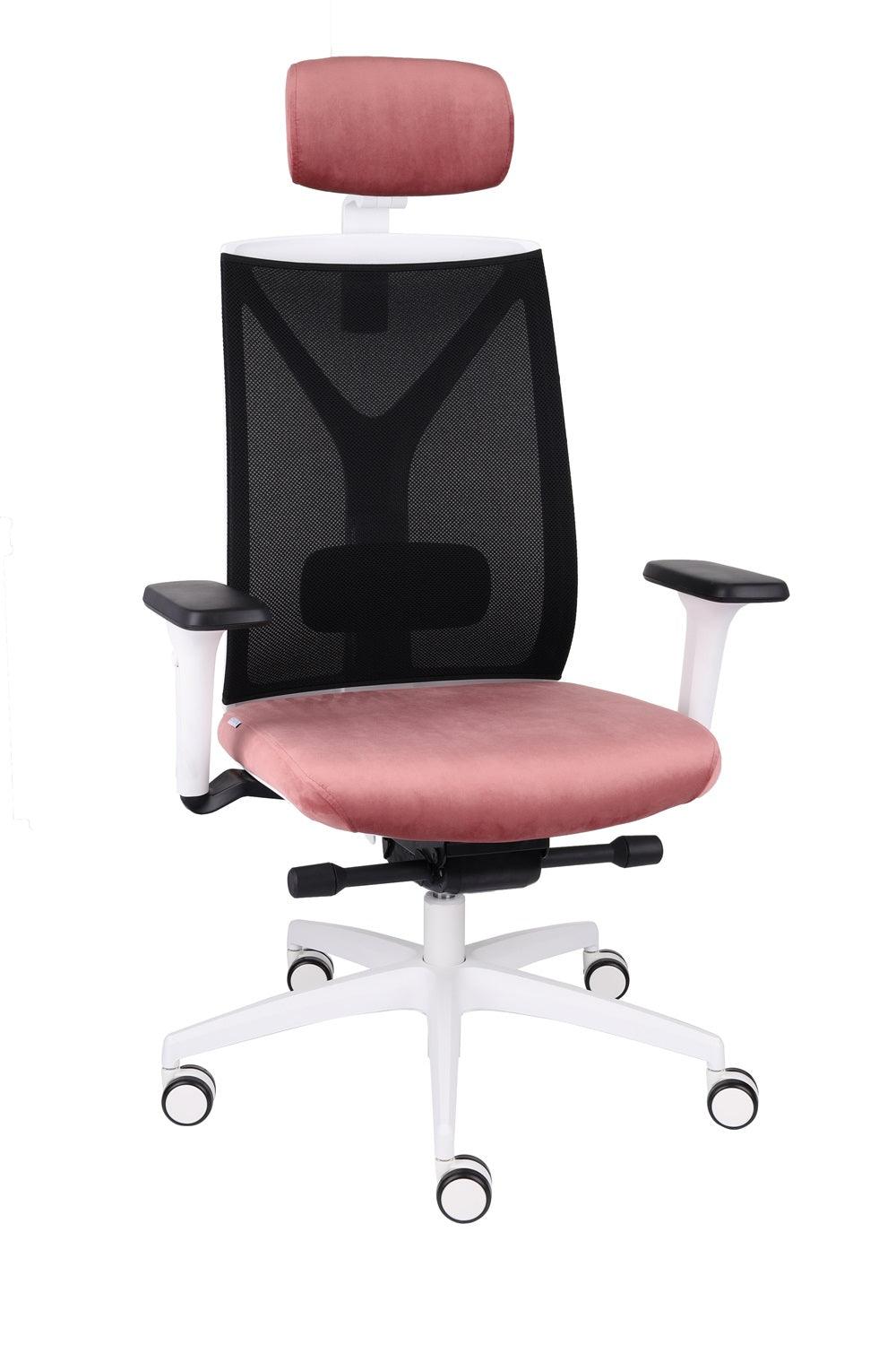 Biuro kėdė Valio WS HD White Magic Velvet – rožinė mv12