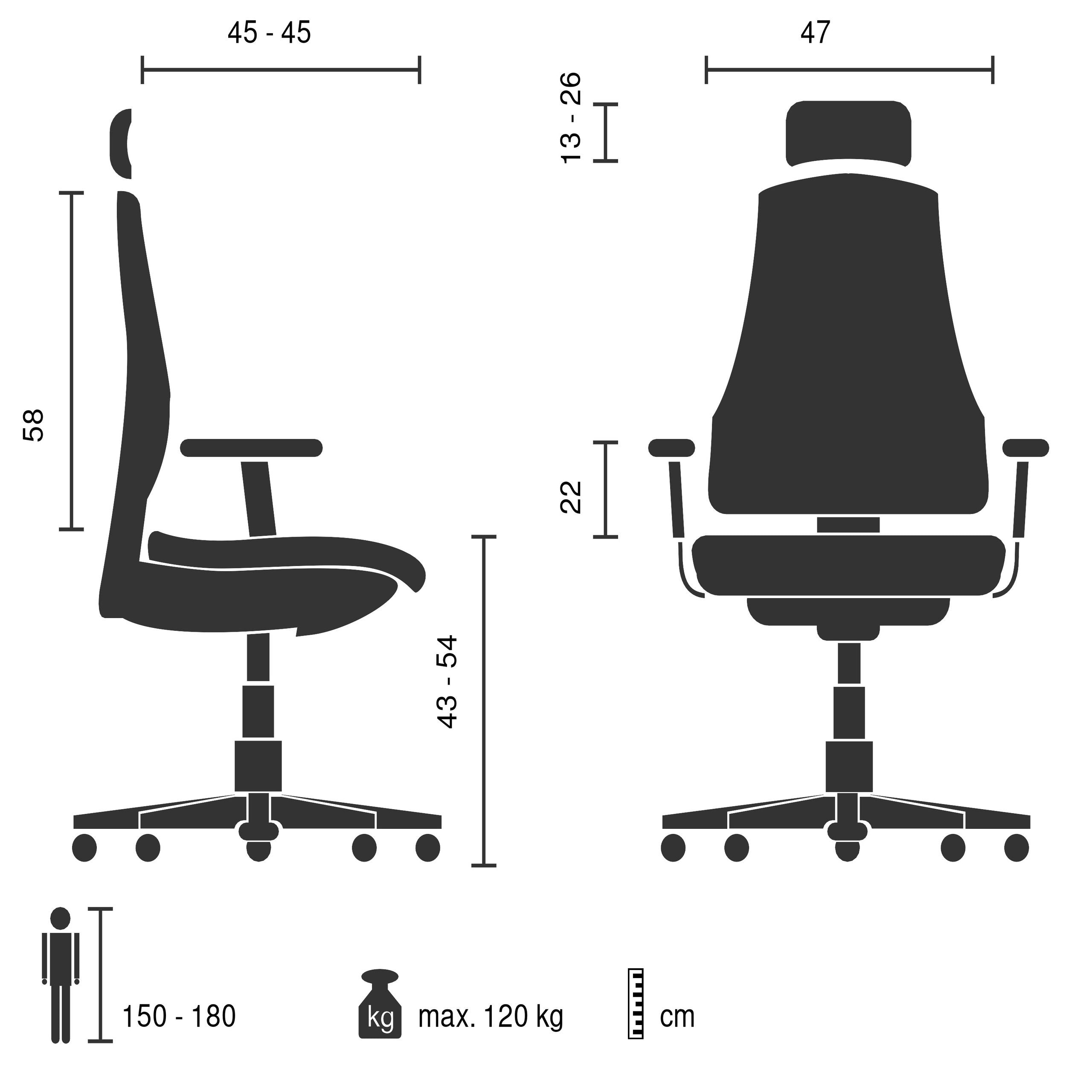 Biuro kėdė VERTU FLEX 2, pilka