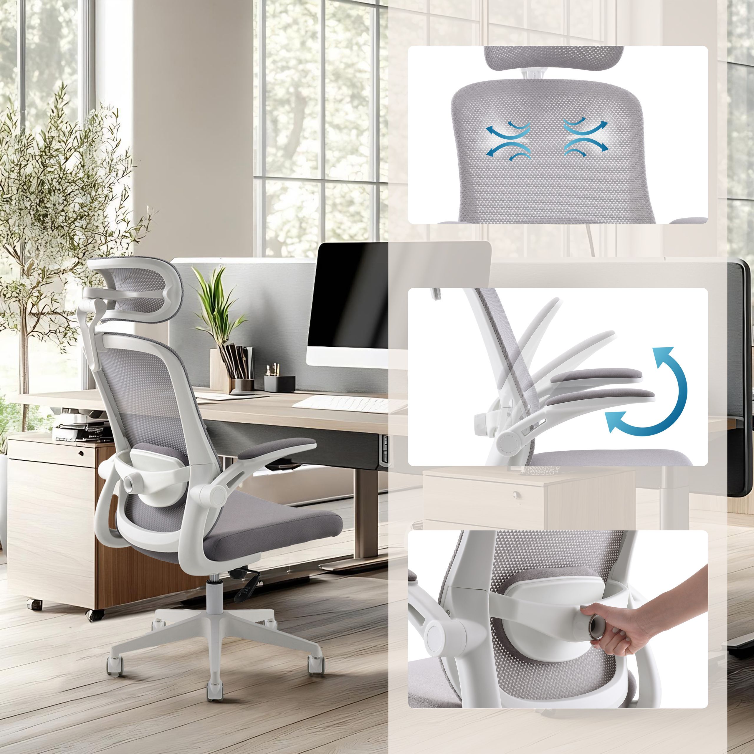 Biuro kėdė VERTU FLEX 2, pilka