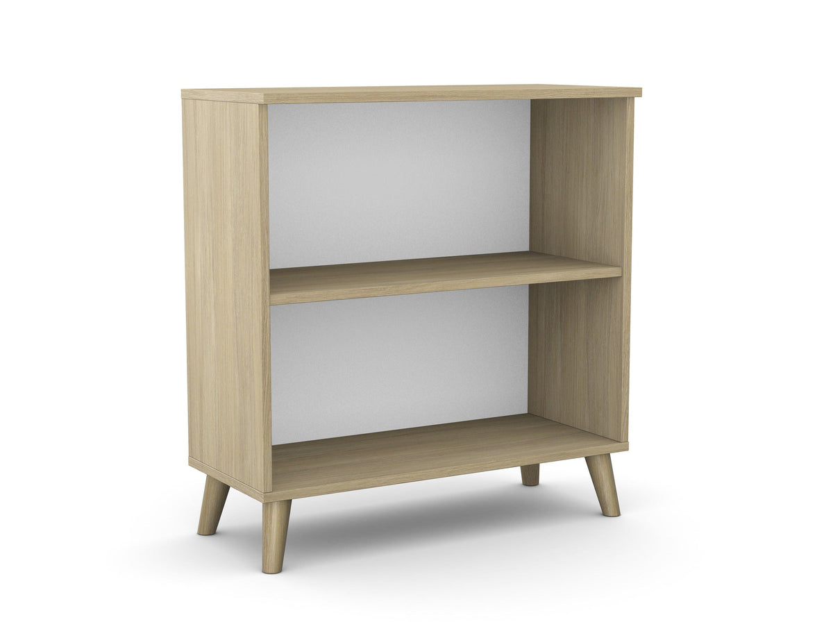 Biuro lentyna Flexx, 2 lentynos, 740 x 800 x 355 mm – Gintarinis ąžuolas / Medinės kojelės