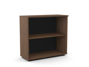 Biuro lentyna Flexx, 2 lentynos, 740 x 800 x 355 mm – Riešutmedžio / Plastikinės kojelės