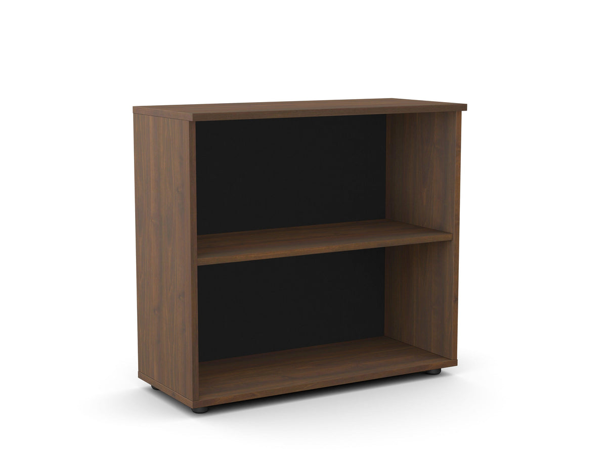 Biuro lentyna Flexx, 2 lentynos, 740 x 800 x 355 mm – Riešutmedžio / Plastikinės kojelės