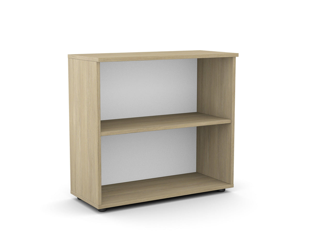 Biuro lentyna Flexx, 2 lentynos, 740 x 800 x 355 mm – Gintarinis ąžuolas / Plastikinės kojelės