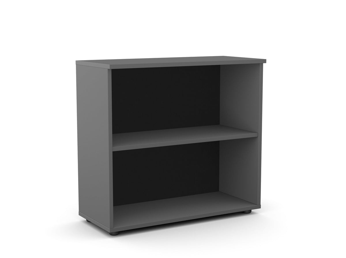 Biuro lentyna Flexx, 2 lentynos, 740 x 800 x 355 mm – Grafito / Plastikinės kojelės
