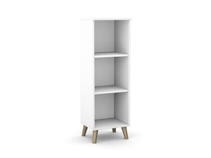 Biuro lentyna Flexx, 3 lentynos, 1090 x 400 x 355 mm – balta / medinės kojelės