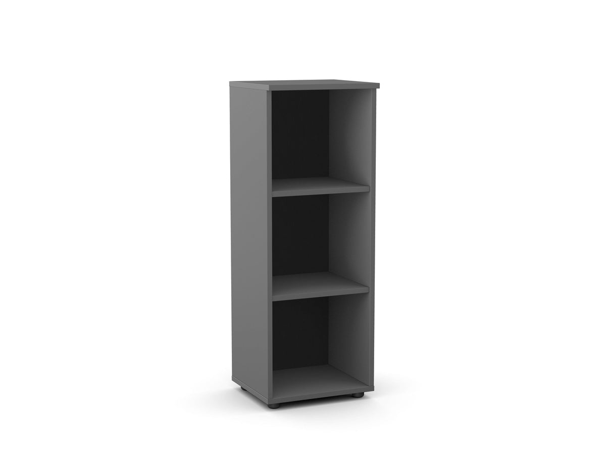Biuro lentyna Flexx, 3 lentynos, 1090 x 400 x 355 mm – grafito / plastikinės kojelės