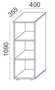 Biuro lentyna Flexx, 3 lentynos, 1090 x 400 x 355 mm