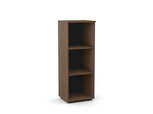 Biuro lentyna Flexx, 3 lentynos, 1090 x 400 x 355 mm – riešutmedžio / plastikinės kojelės