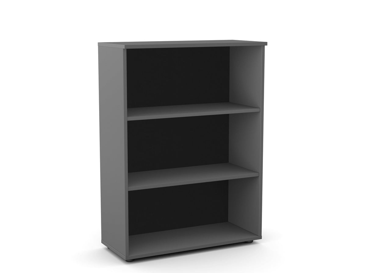 Biuro lentyna Flexx, 3 lentynos, 1090 x 800 x 355 mm – grafito / plastikinės kojelės