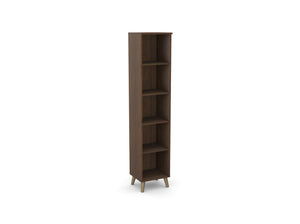 Biuro lentyna Flexx, 5 lentynos, 1800 x 400 x 355 mm – Riešutmedžio / Medinės kojelės