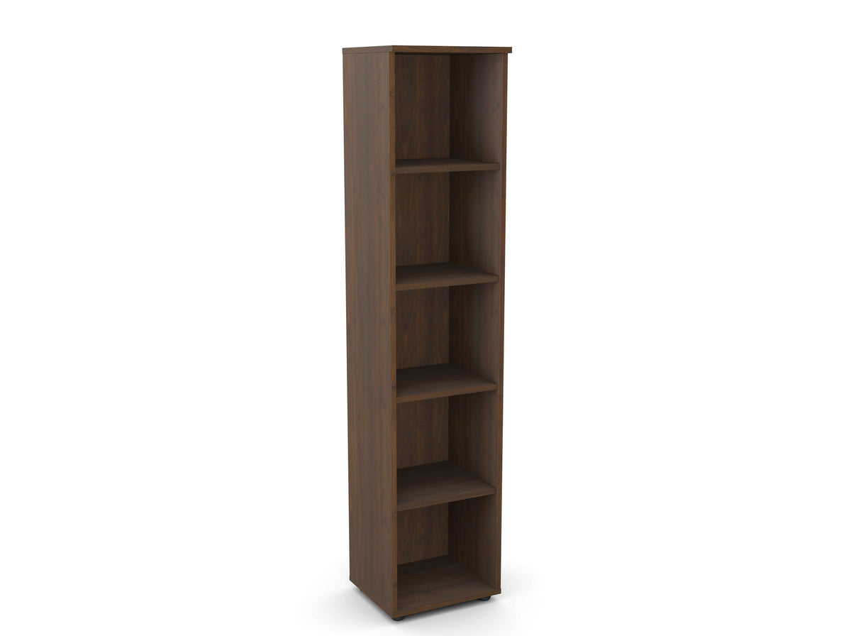 Biuro lentyna Flexx, 5 lentynos, 1800 x 400 x 355 mm – Riešutmedžio / Plastikinės kojelės