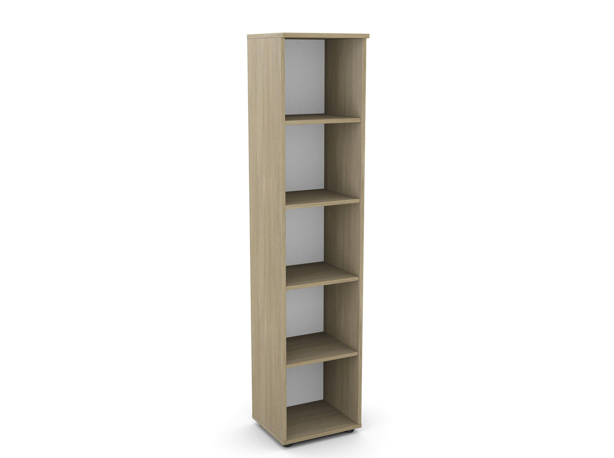 Biuro lentyna Flexx, 5 lentynos, 1800 x 400 x 355 mm – Gintarinio ąžuolo / Plastikinės kojelės
