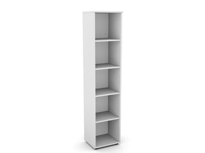Biuro lentyna Flexx, 5 lentynos, 1800 x 400 x 355 mm – Balta / Plastikinės kojelės