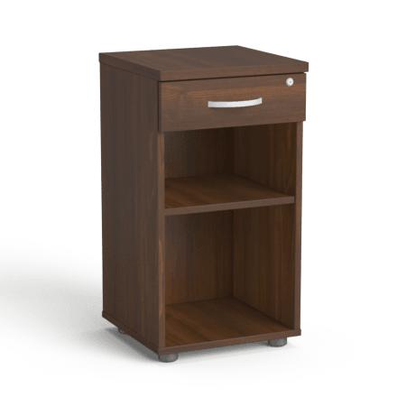 Biuro lentyna Flexx su rakinamu stalčiumi, 735 x 400 x 400 mm – riešutmedžio