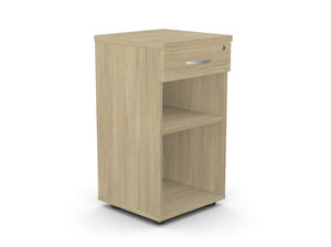 Biuro lentyna Flexx su rakinamu stalčiumi, 735 x 400 x 400 mm – gintarinis ąžuolas
