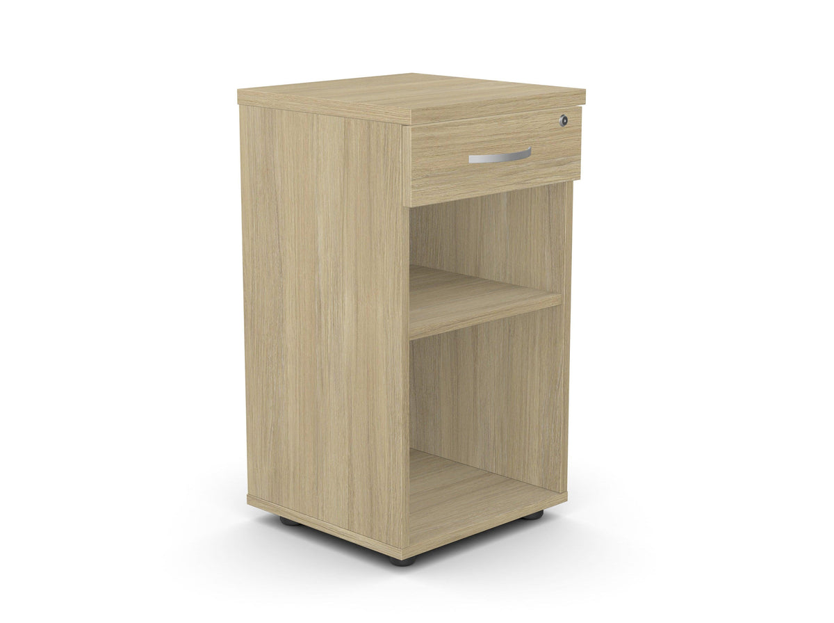 Biuro lentyna Flexx su rakinamu stalčiumi, 735 x 400 x 400 mm – gintarinis ąžuolas