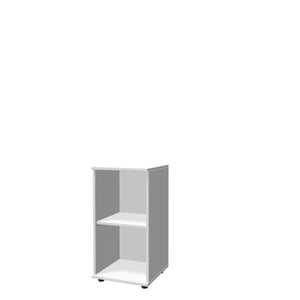 Biuro lentyna THEO, su 2 atviromis lentynomis, 745 x 400 x 375 mm – balta
