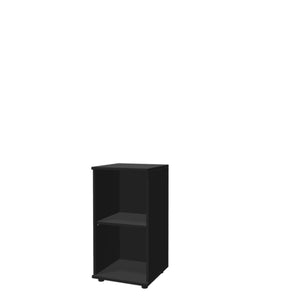Biuro lentyna THEO, su 2 atviromis lentynomis, 745 x 400 x 375 mm – juoda