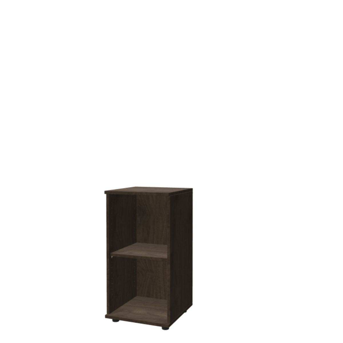 Biuro lentyna THEO, su 2 atviromis lentynomis, 745 x 400 x 375 mm – riešutmedžio