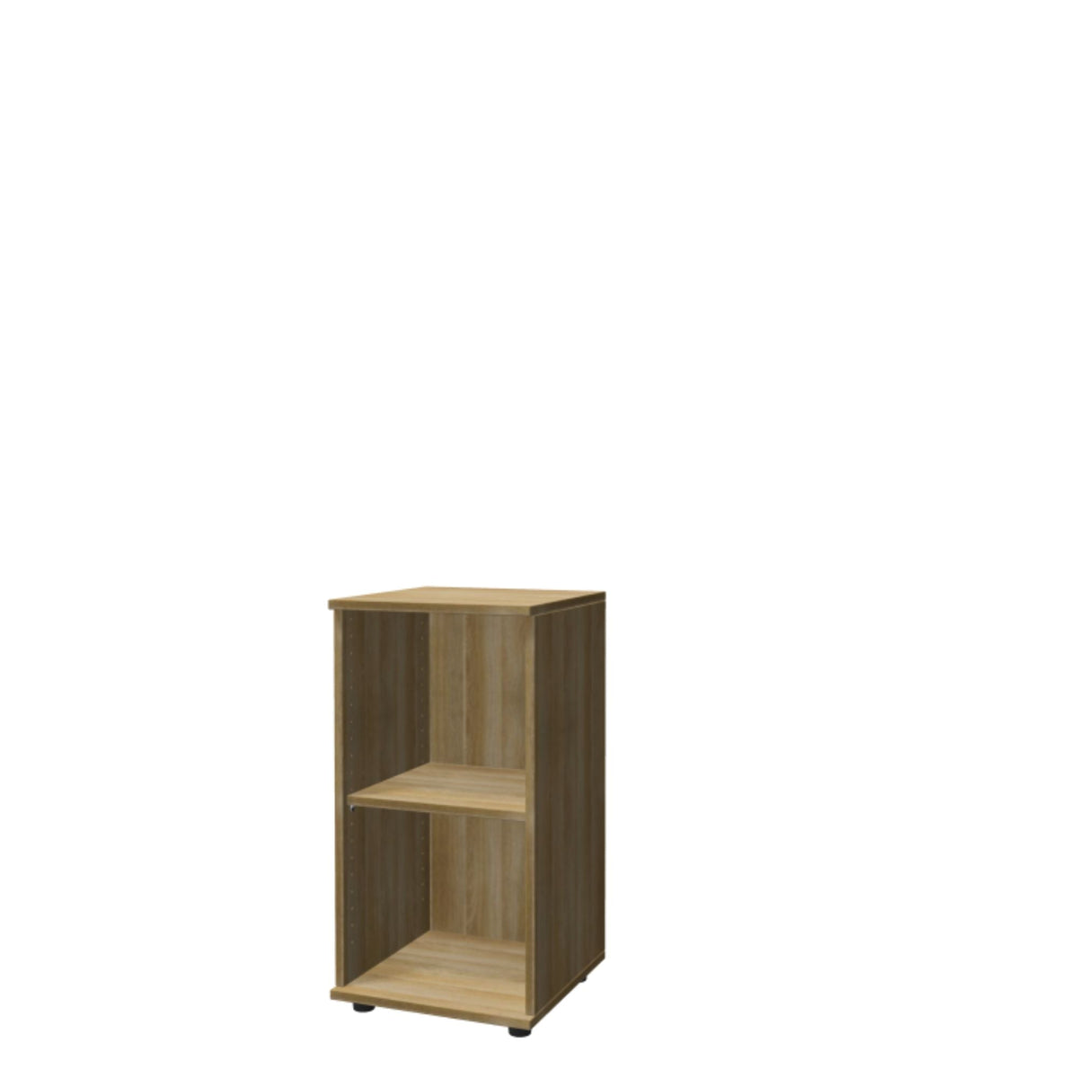 Biuro lentyna THEO, su 2 atviromis lentynomis, 745 x 400 x 375 mm – amerikietiškas ąžuolas