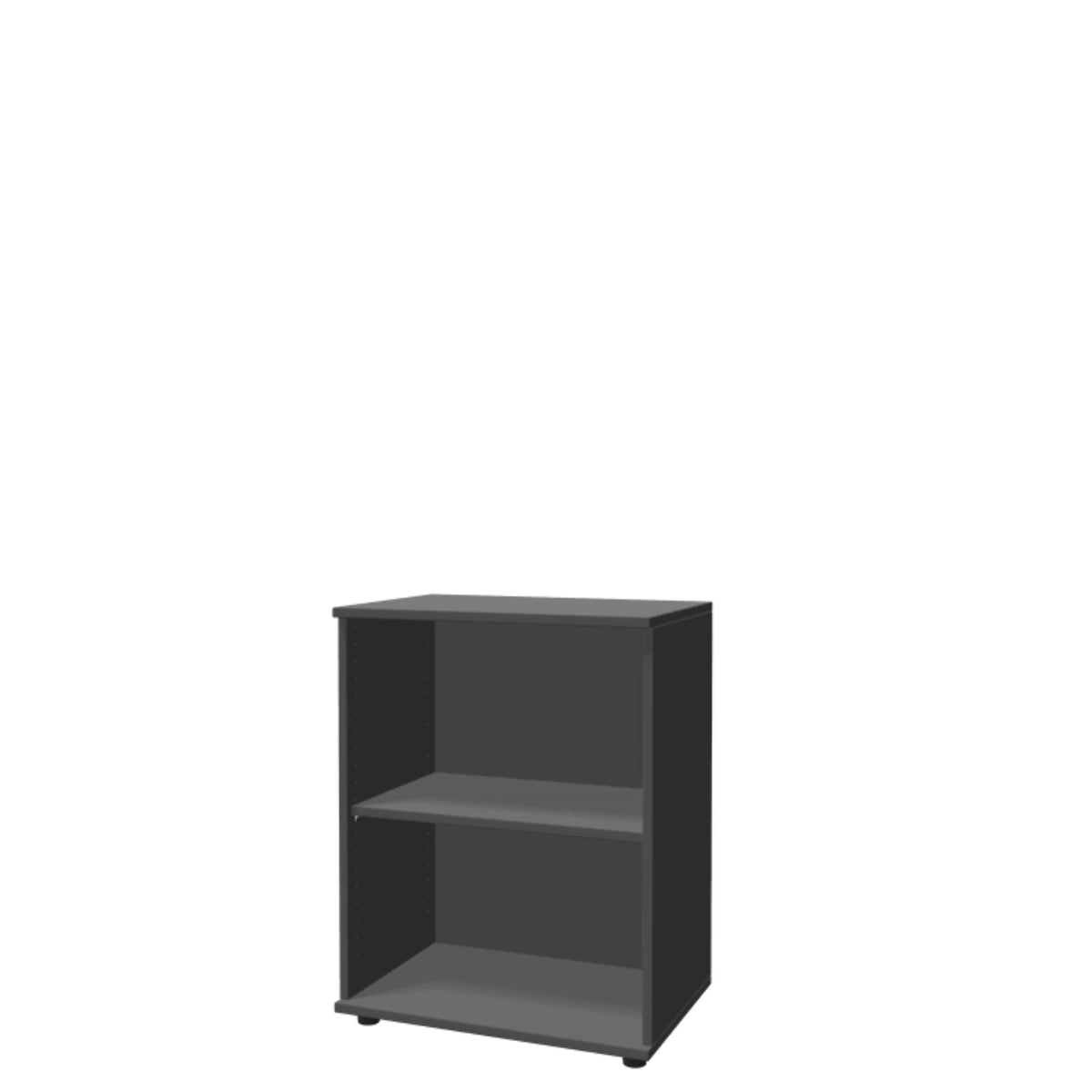 Biuro lentyna THEO, su 2 atviromis lentynomis, 745 x 600 x 375 mm – antracito spalvos