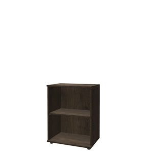 Biuro lentyna THEO, su 2 atviromis lentynomis, 745 x 600 x 375 mm – riešutmedžio spalvos
