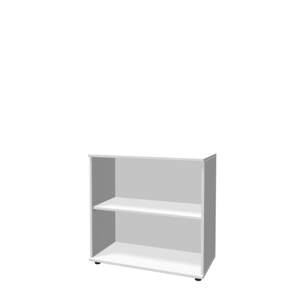 Biuro lentyna THEO, su 2 atviromis lentynomis, 745 x 800 x 375 mm – balta