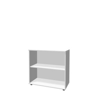 Biuro lentyna THEO, su 2 atviromis lentynomis, 745 x 800 x 375 mm – balta