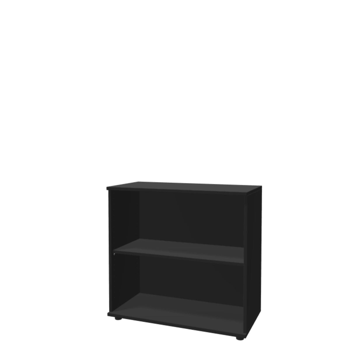 Biuro lentyna THEO, su 2 atviromis lentynomis, 745 x 800 x 375 mm – juoda