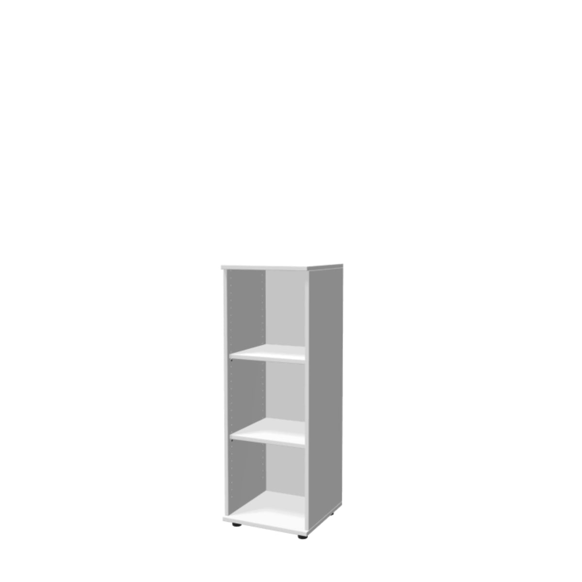 Biuro lentyna THEO su 3 atviromis lentynomis, 1100 x 400 x 375 mm – Balta
