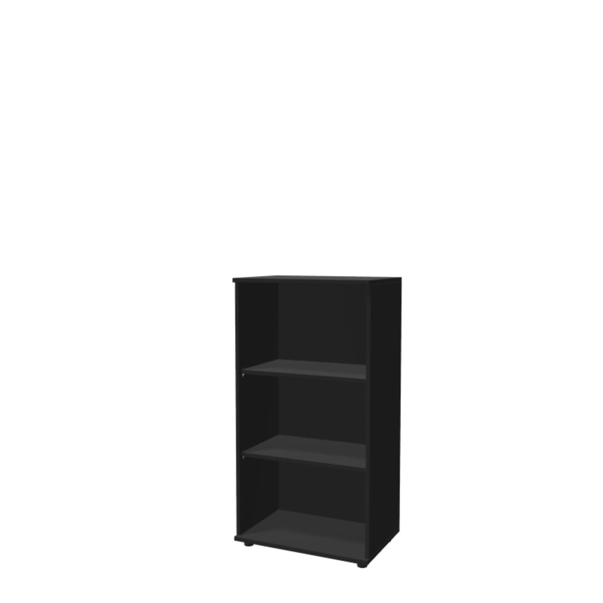Biuro lentyna THEO, su 3 atviromis lentynomis, 1100 x 600 x 375 mm – juoda